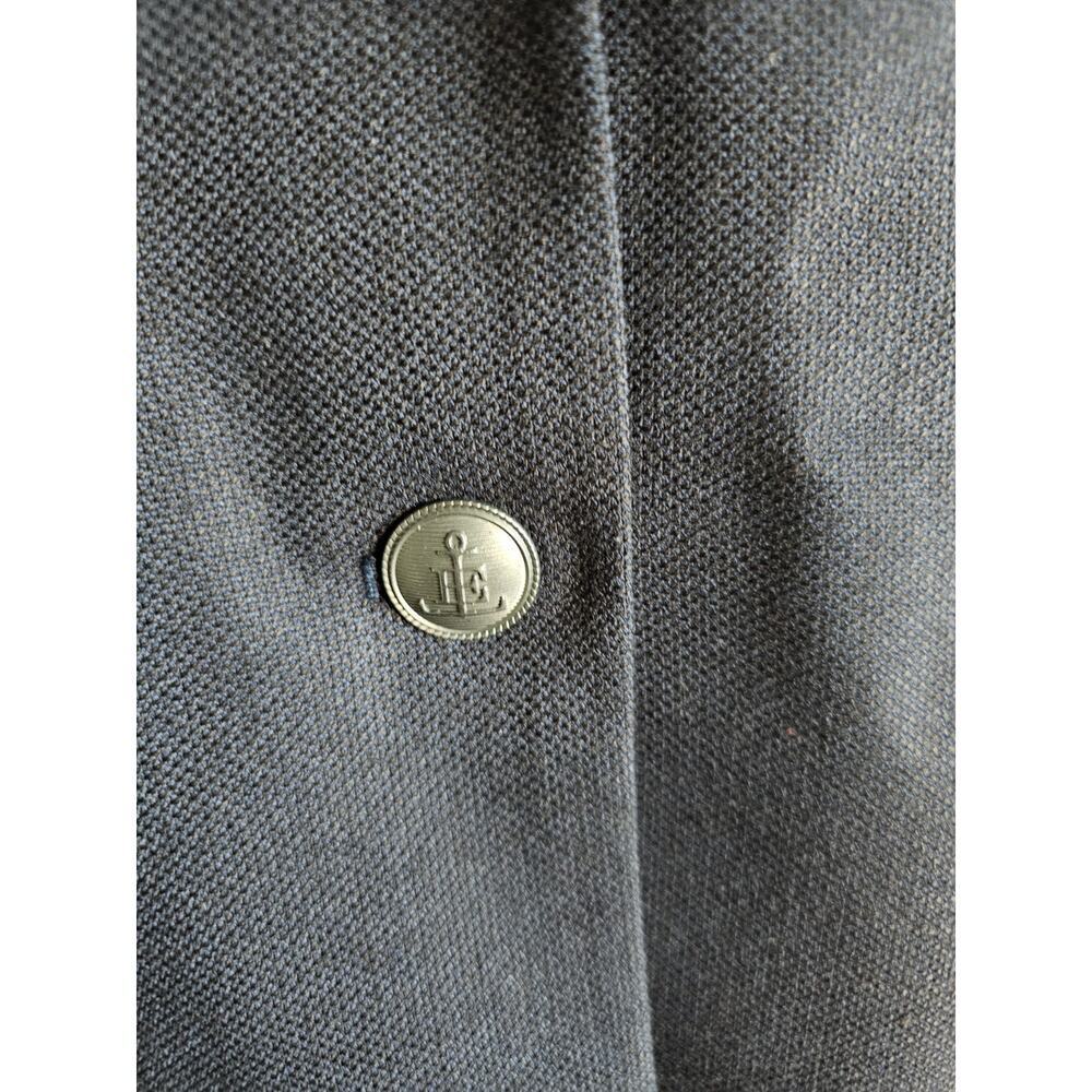 Lands' End Navy Blue Two Button Ponte Blazer Size 16 Career‎ Preppy Nautical - Picture 2 of 8